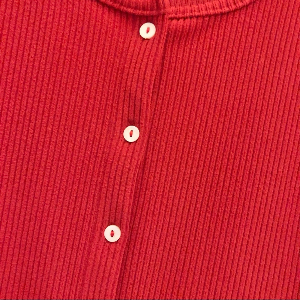 Pink Lily Ribbed Button Front Bodycon Dress Red Small - Picture 4 of 6